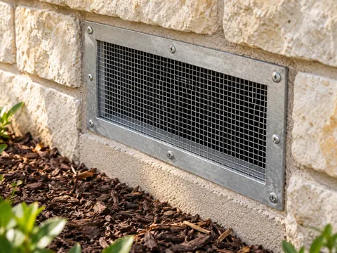 Illustration of a vent protected with metal mesh